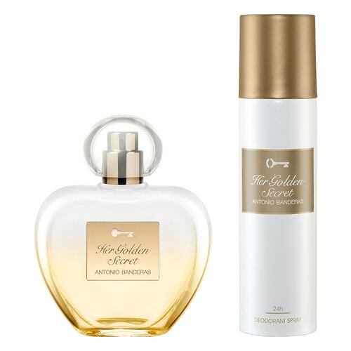 Set para Mujer Antonio Banderas Her Golden Secret EDT 80ml + Desodorante 150ml