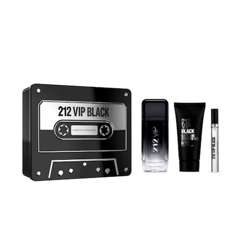 Set para Caballero 212 VIP Black EDP 100ML + Gel de ducha 100ML + Spray de viaje 10ML