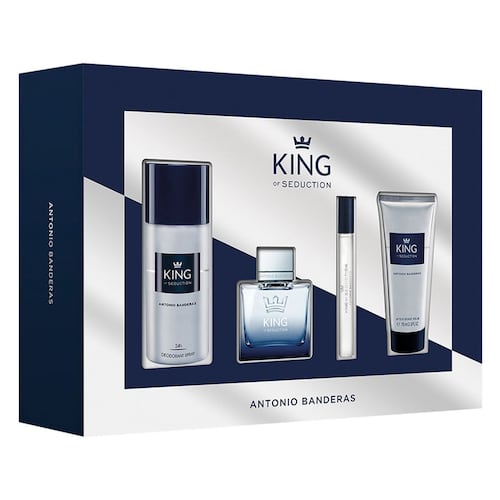 Antonio Banderas King of Seduction Set para Caballero EDT 100ml + Desodorante 150ml + After Shave 75ml + Perfume de Bolsillo 10ml