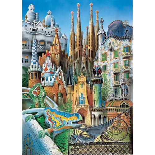 Rompecabezas 1000 piezas collage Gaudí miniature