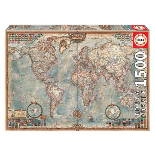 Rompecabezas 1500 piezas el mundo mapa político