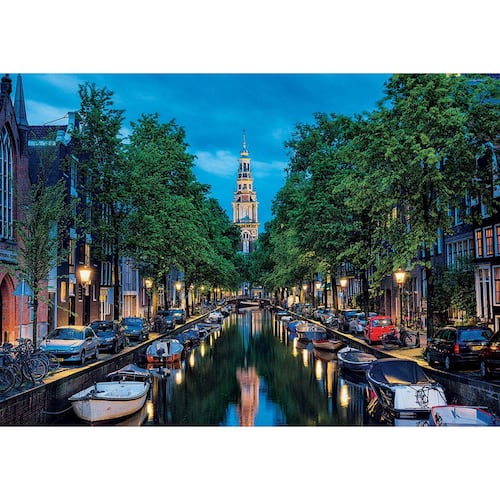 Rompecabezas 1500 pz Oscurece en El Canal de Amsterdam