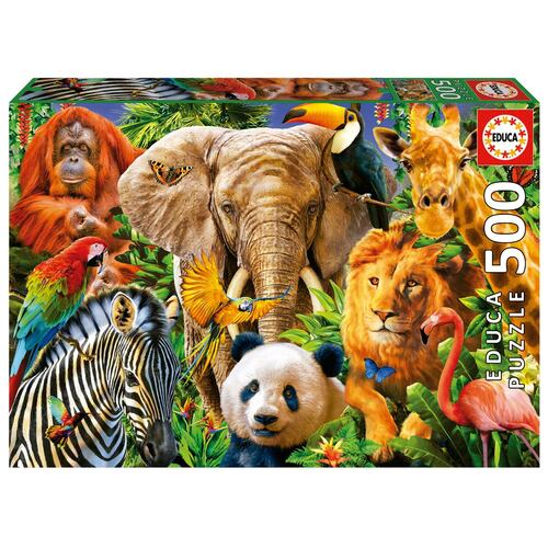 Rompecabezas 500 piezas Collage de Animales Salvajes