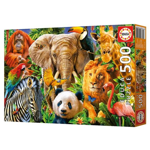 Rompecabezas 500 piezas Collage de Animales Salvajes
