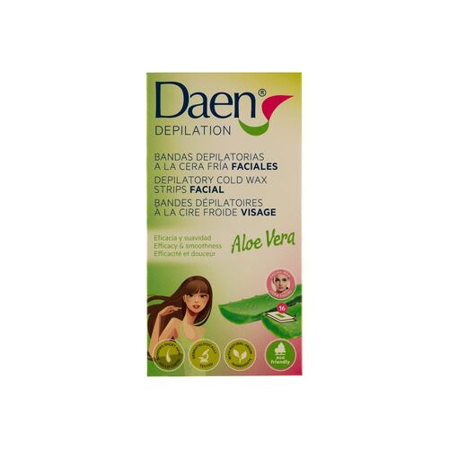 Tiras Facial Depilatorias Cera Fría Aloe 16 unidades