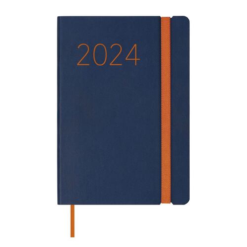 Agenda Lisa F4 1 Día Por Página 2024 Azul