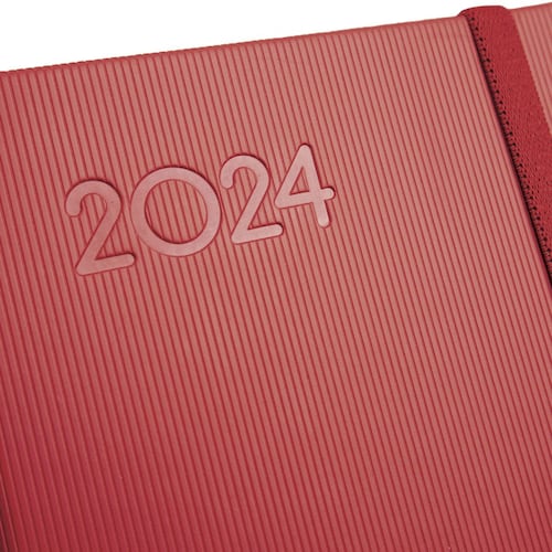 Agenda Textura M4 1 Día Por Página 2024 Rojo