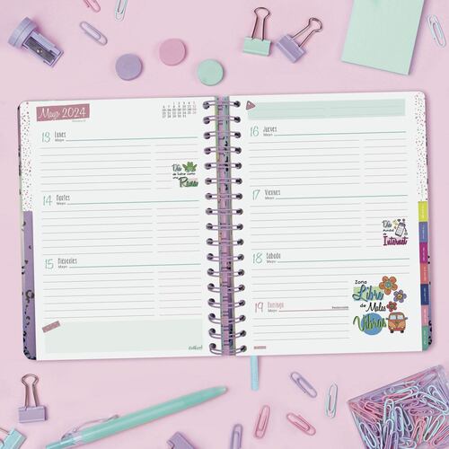 Agenda Talkual 1/4 Semana Vista Horizontal 2024 Shine