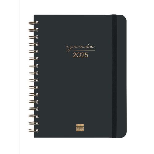 Agenda Espiral Semanal Vertical 2025 Negro