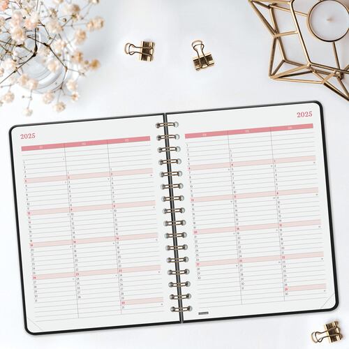 Agenda Espiral Semanal Vertical 2025 Negro
