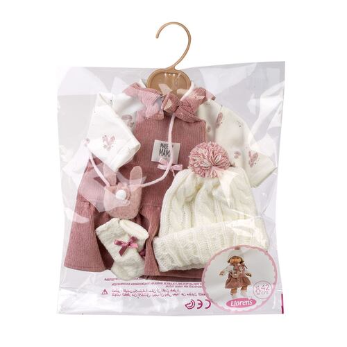 Conjunto Vestido Pana Rosa para Muñeca Llorens