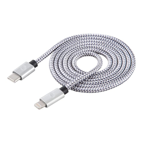 Cargador doble blanco + cable braided nylon tipo usb-c alto