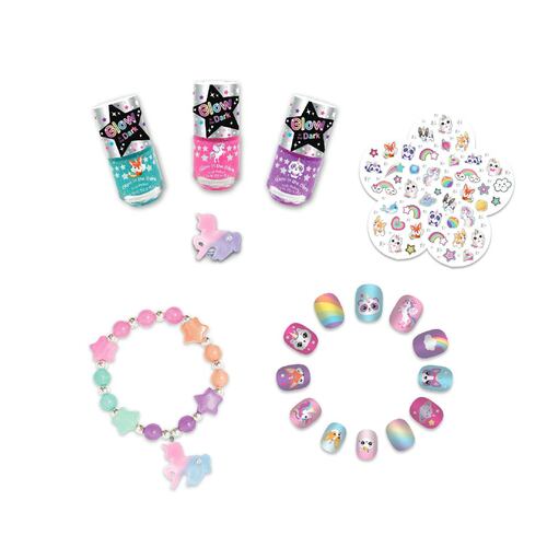 038GD Hot Focus Juego para Uñas con Accesorios Glow in the Dark