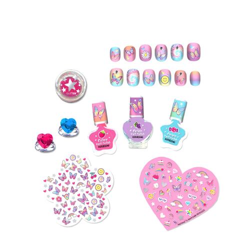JUEGO PARA UÑAS BRILLANTES CON AROMA MARIPOSA