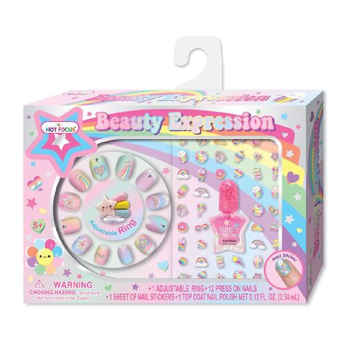 Juego para Uñas Expresión de Belleza Arcoíris Hot Focus