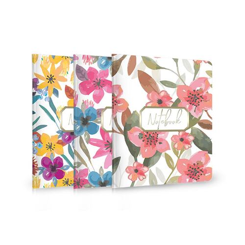 Set de Libretas TAKENOTE de tapa blanda a6 flores