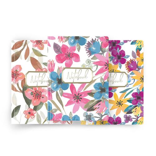 Set de Libretas TAKENOTE de tapa blanda a6 flores