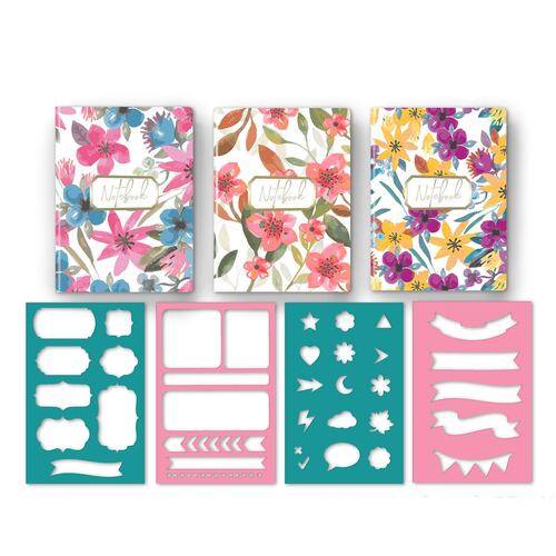 Set de Libretas TAKENOTE de tapa blanda a6 flores