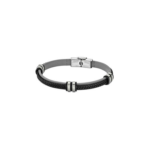 Pulsera Lotus Style Gris Acero Inoxidable Para Hombre