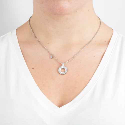 Collar Dije Montado Circonitas En Bisel Lotus Style Bliss Style para Mujer