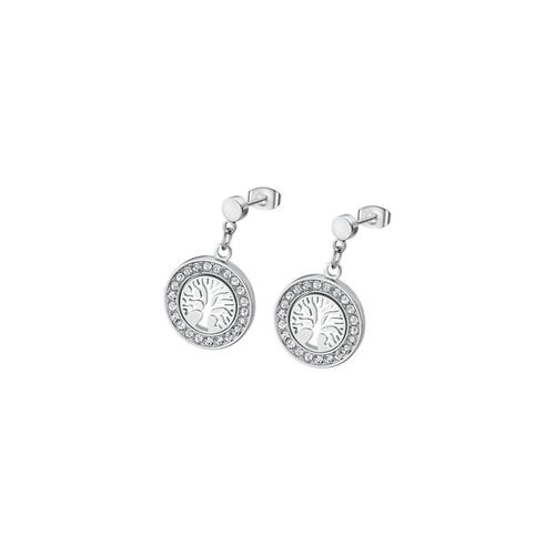 Aretes Árbol de la Vida con Circonitas Lotus Style Rainbow para Mujer