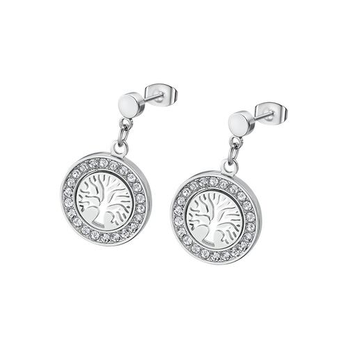 Aretes Árbol de la Vida con Circonitas Lotus Style Rainbow para Mujer