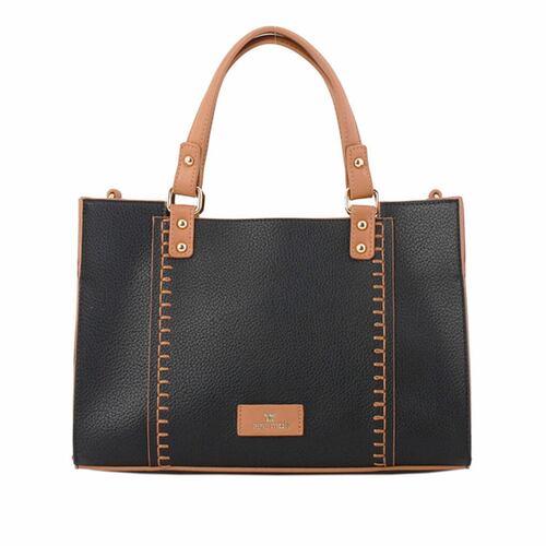 Bolsa Pepe Moll Satchel Negro/Beige SA231260