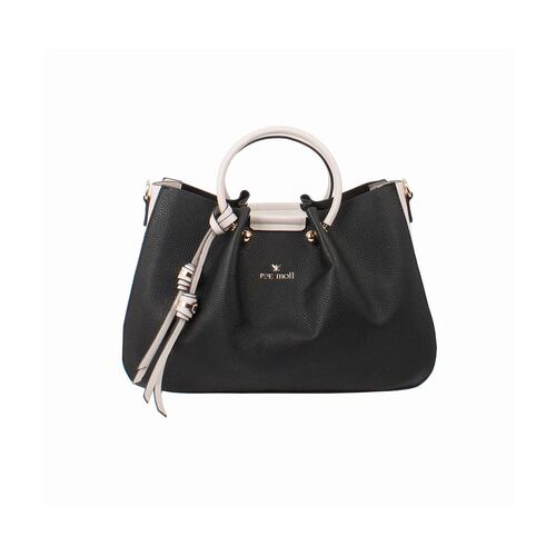 Bolso Satchel Pepe Moll Color Black/Off para Mujer