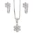 Set arete+dije+cadena Farfalla Bonetti de plata 925 flor, con cadena de 42 cms y acabado en rodio