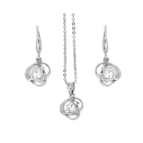 Juego de Aretes, Dije y Cadena con Diseño Esférico