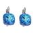 Aretes Con Piedra Blue Zircon Opal, Con Acabado En Rodio