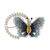 FB, Broche mariposa con navette champagne y circonita baguette cristal con acabado en chapado oro