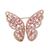 FB, Broche mariposa con circonita baguette rosa y redonda cristal con acabado en chapado oro rosa