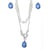 Juego de aretes, gargantilla con cadena de 42 cms+4cms de extensión con pera blue opal, con acabado en rodio Camilla Madrid