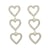 Aretes tres corazones Farfalla Bonetti con circonita cristal, con acabado en chapado oro