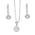 Set arete+dije+cadena Farfalla Bonetti de plata 925 rosetón, con cadena de 42 cms y acabado en rodio