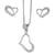 Set arete+dije+cadena de plata 925 corazón con cadena de 42 cms y con acabado en rodio Farfalla Bonetti