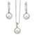 Set arete+dije+cadena Farfalla Bonetti de plata 925 con cadena de 42 cms y con acabado en rodio