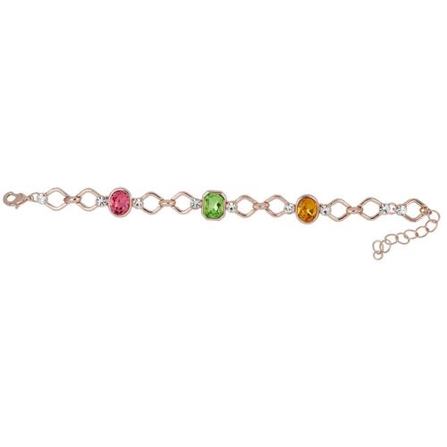 Pulsera Piedra Peridot Topaz Rose Chapado Oro Rosa Camilla