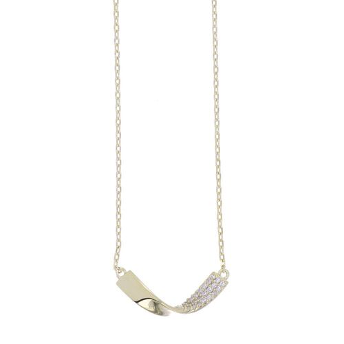 Gargantilla Plata .925 Placa con Circonita Blanca Chapado Oro Ziane Plata .925