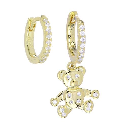 Aretes Osito Acabado en Chapado Oro Ziane Plata 925