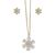 Set Aretes+Dije+Cadena Flor Circonita Blanca Chapado Oro Farfalla Bonetti