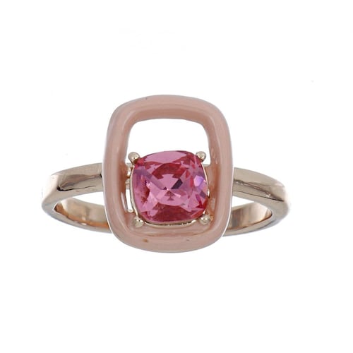 Anillo Piedra Rose Chapado Oro Rosa Cherie