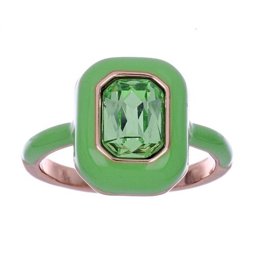 Anillo Piedra Peridot Chapado Oro Rosa Cherie