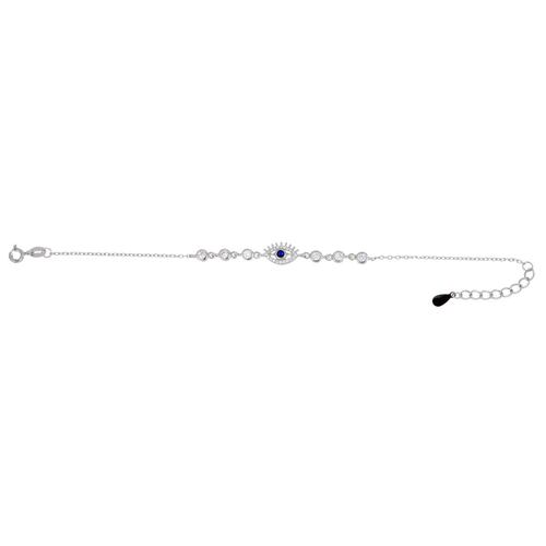 Pulsera Ojo Central Con Acabado En Rodio Farfalla 925