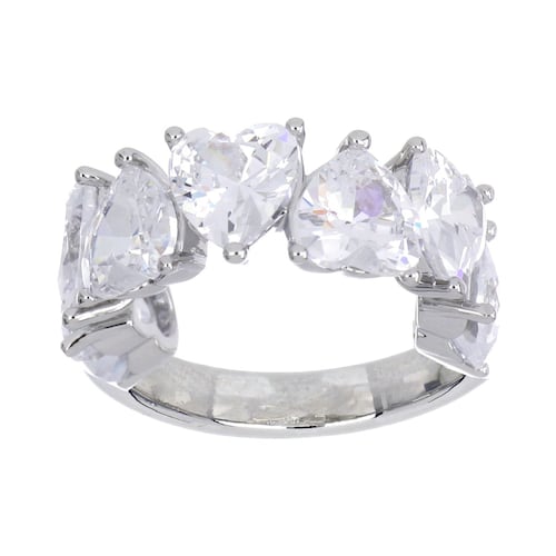 Anillo Corazones con Circonita Blanca Plata Farfalla Bonetti