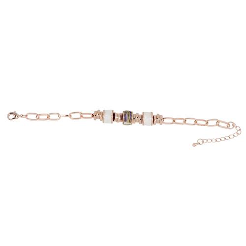 Pulsera Piedra Avalon Acabado en Chapado Oro Rosa Camilla