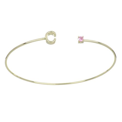Anillo Abierto Letra C Oro Plata 925 Ziane