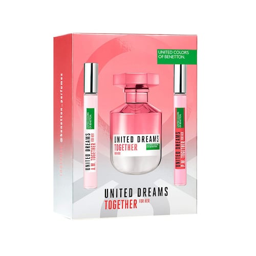 Fragancia Para Dama , Benetton, United Dreams Together for her, EDT 80 ML + 2 boosters 10ML