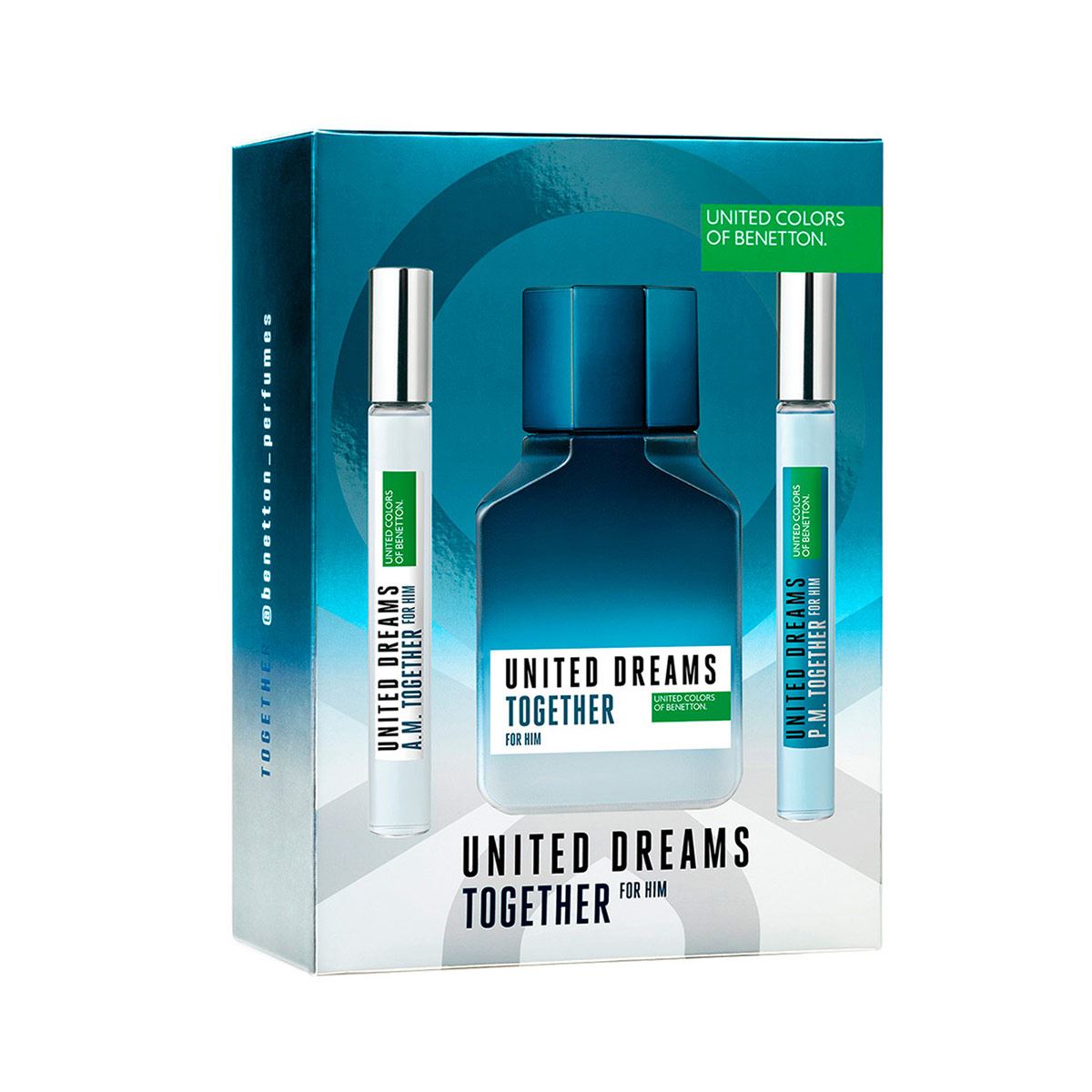 Fragancia para caballero Benetton United Dreams Together for him EDT 80 ML 2 boosters 10ML